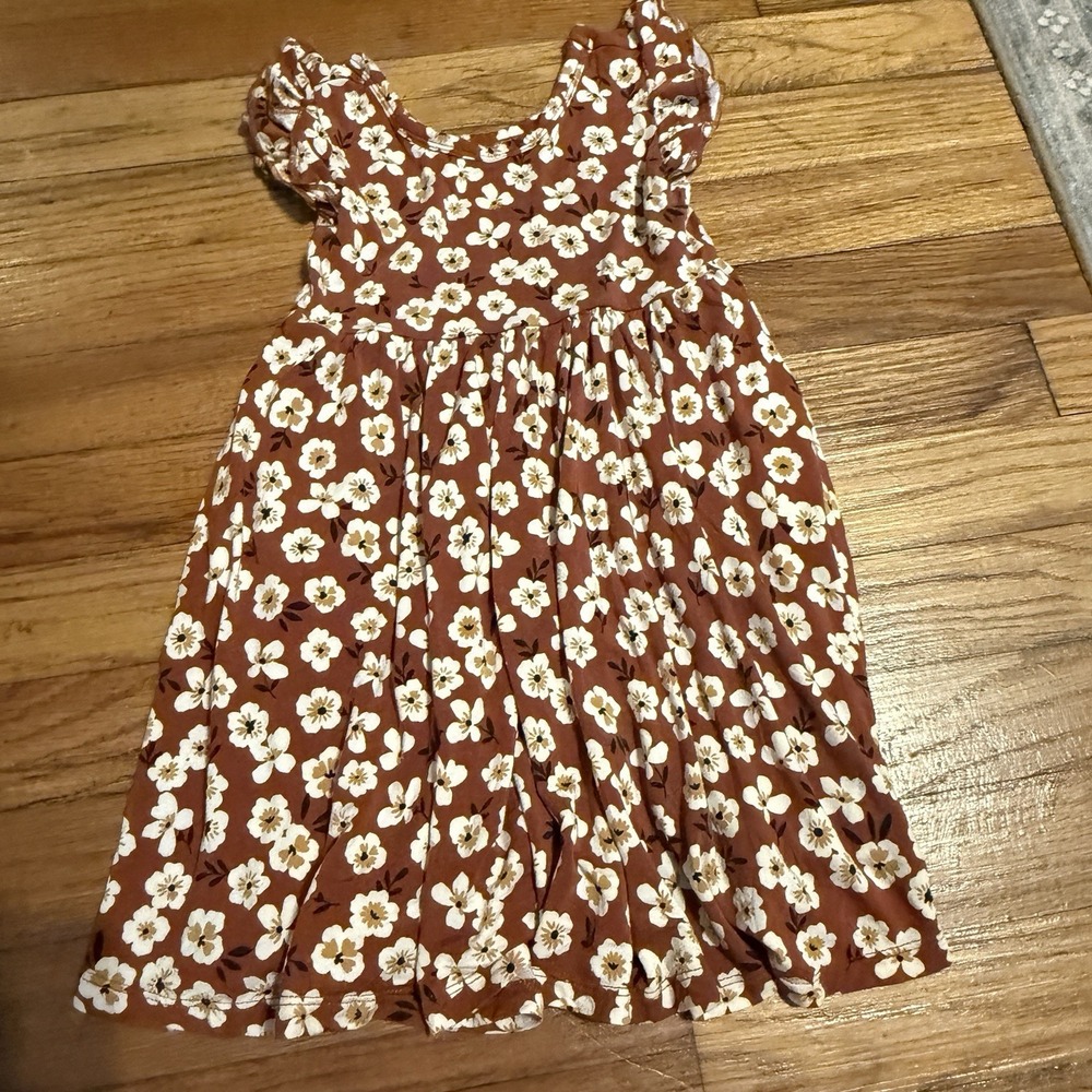 Little Sleepies Mocha Blossom Twirl Dress Kids 4T